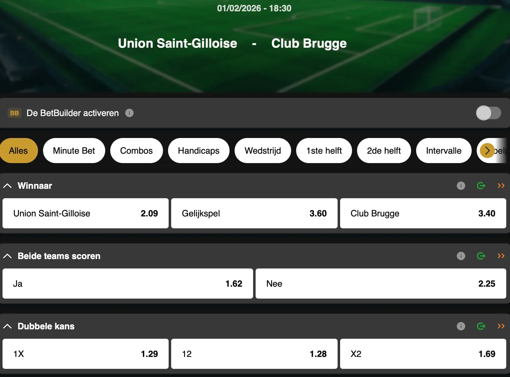 Jupiler Pro League | Union Saint-Gilloise - Club Bruges | Golden Vegas Sport