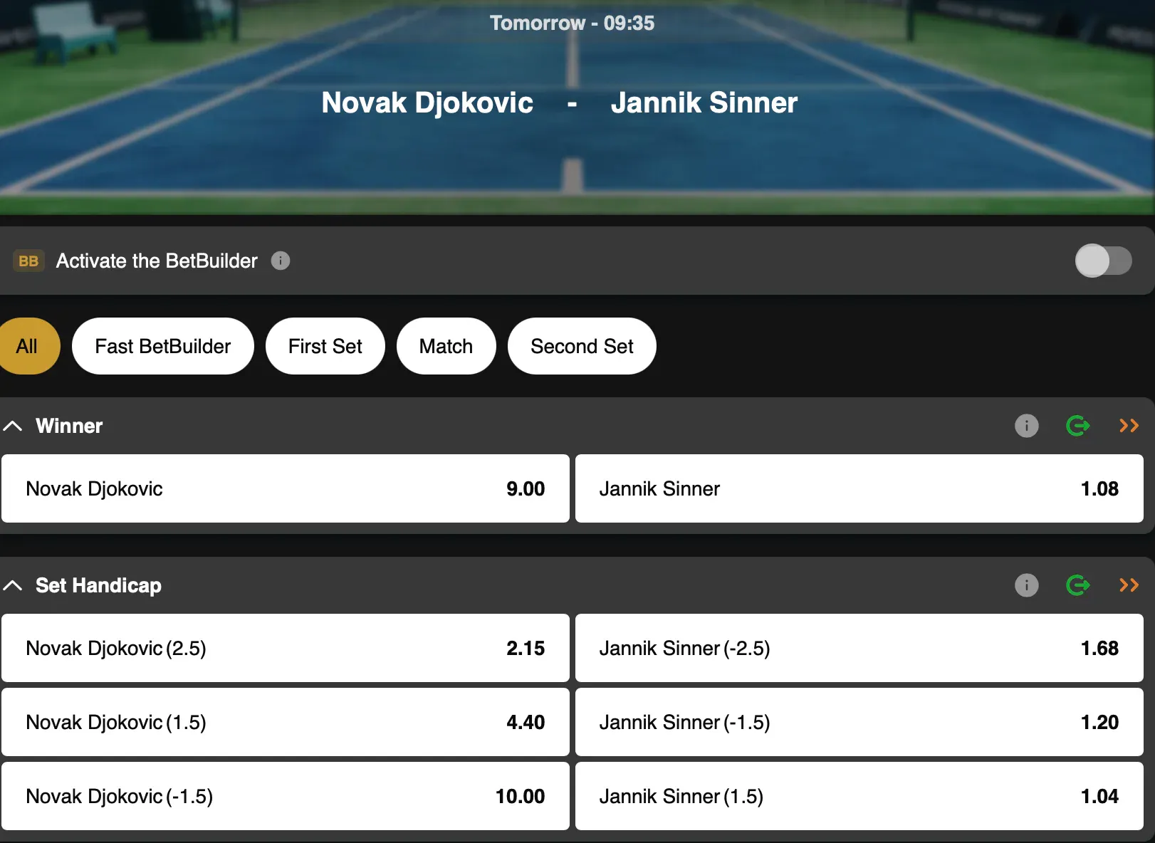 Australian Open Melbourne |  Novak Djokovic - Jannik Sinner | Golden Vegas Sport