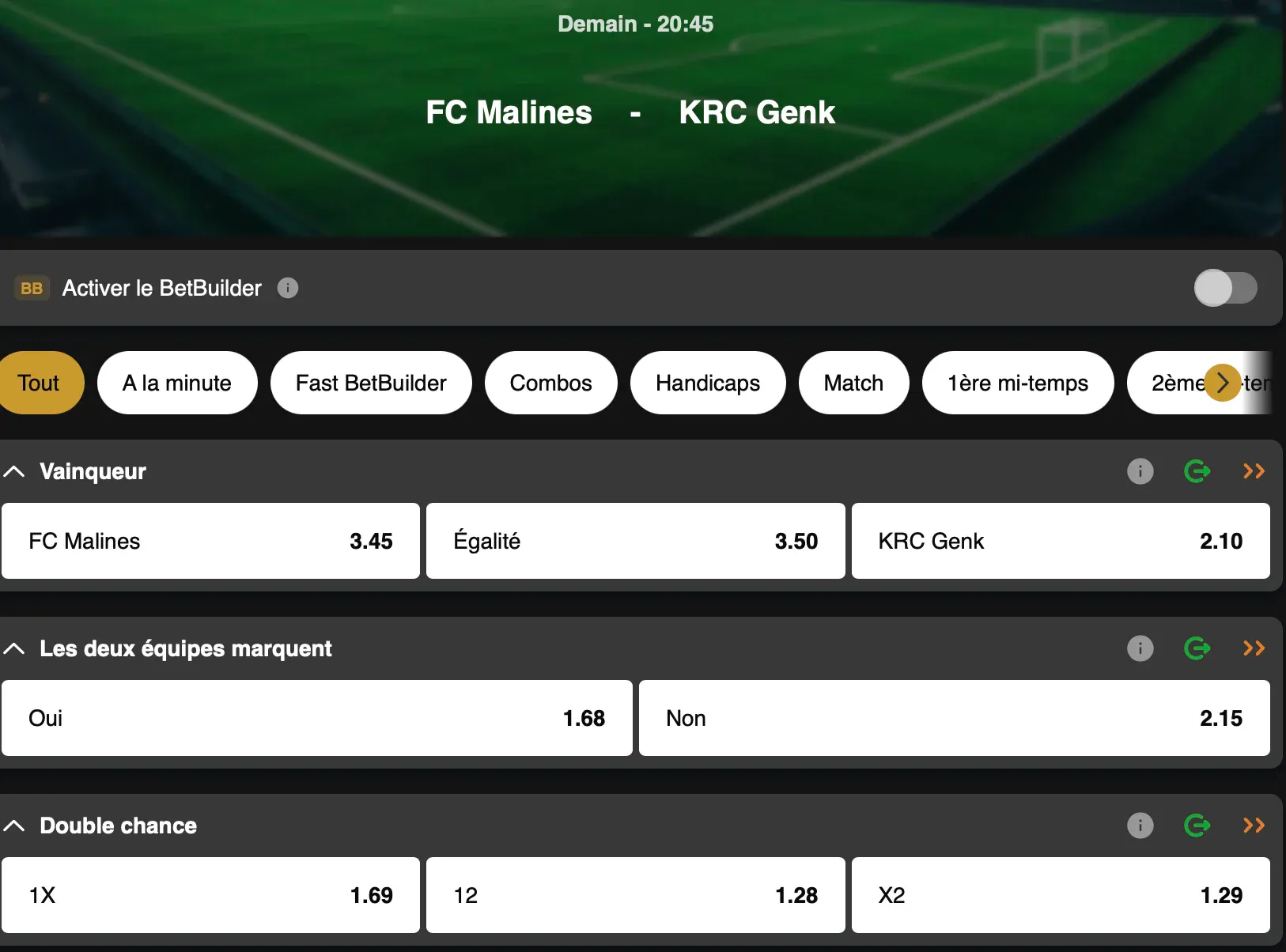 Jupiler Pro League | Pariez sur Malines - Genk | Golden Vegas Sport