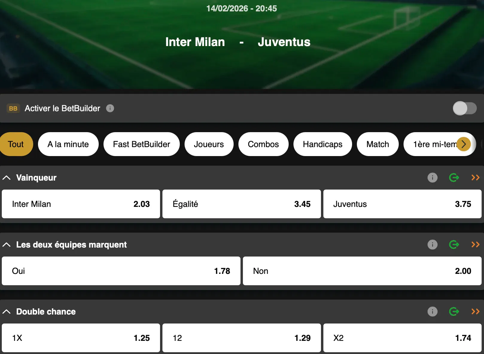 Serie A | Misez sur Inter Milan - Juventus Turin | Golden Vegas Sport