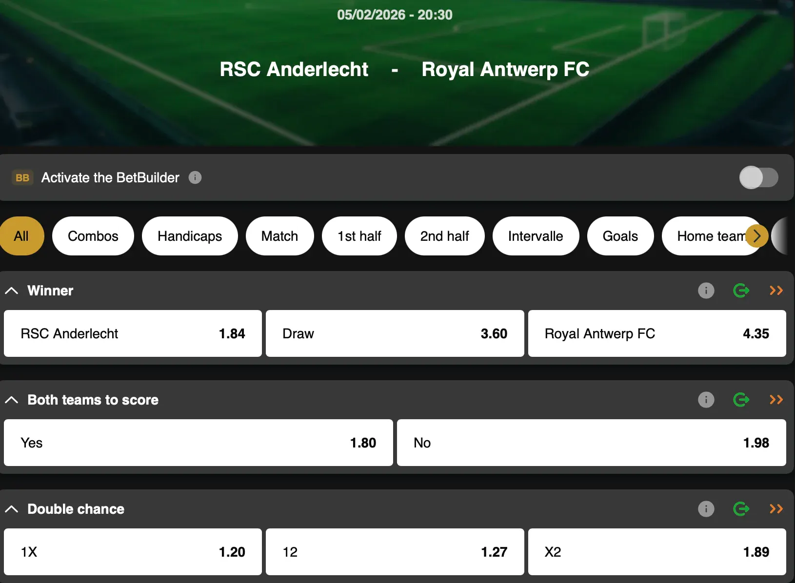 Belgian Cup | Anderlecht - Antwerp | Golden Vegas Sport