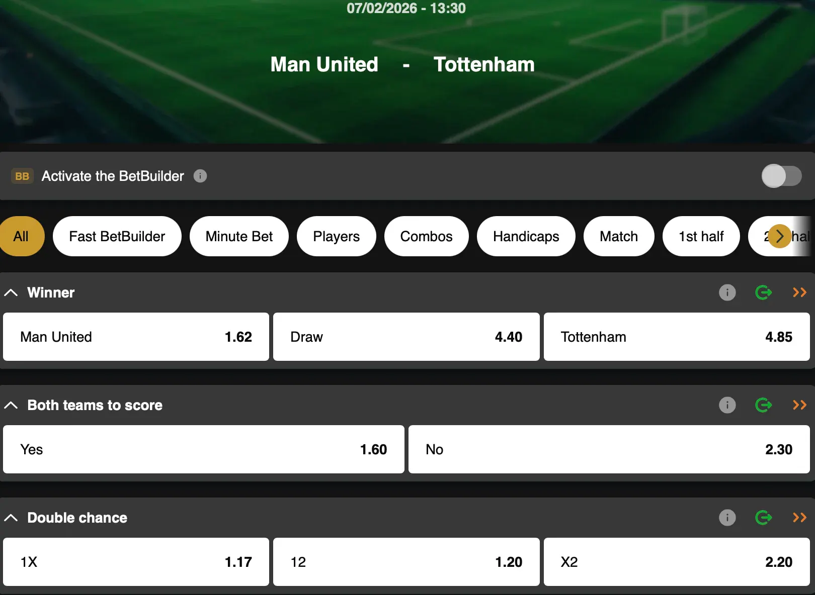 Premier League | Manchester United - Tottenham | Golden Vegas Sport
