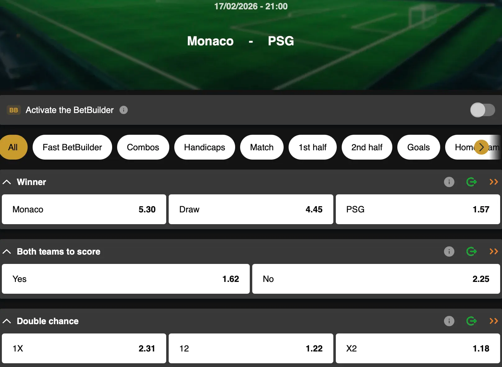 C1 awaits you on Golden Vegas Sport with an all-French clash between Monaco and PSG.