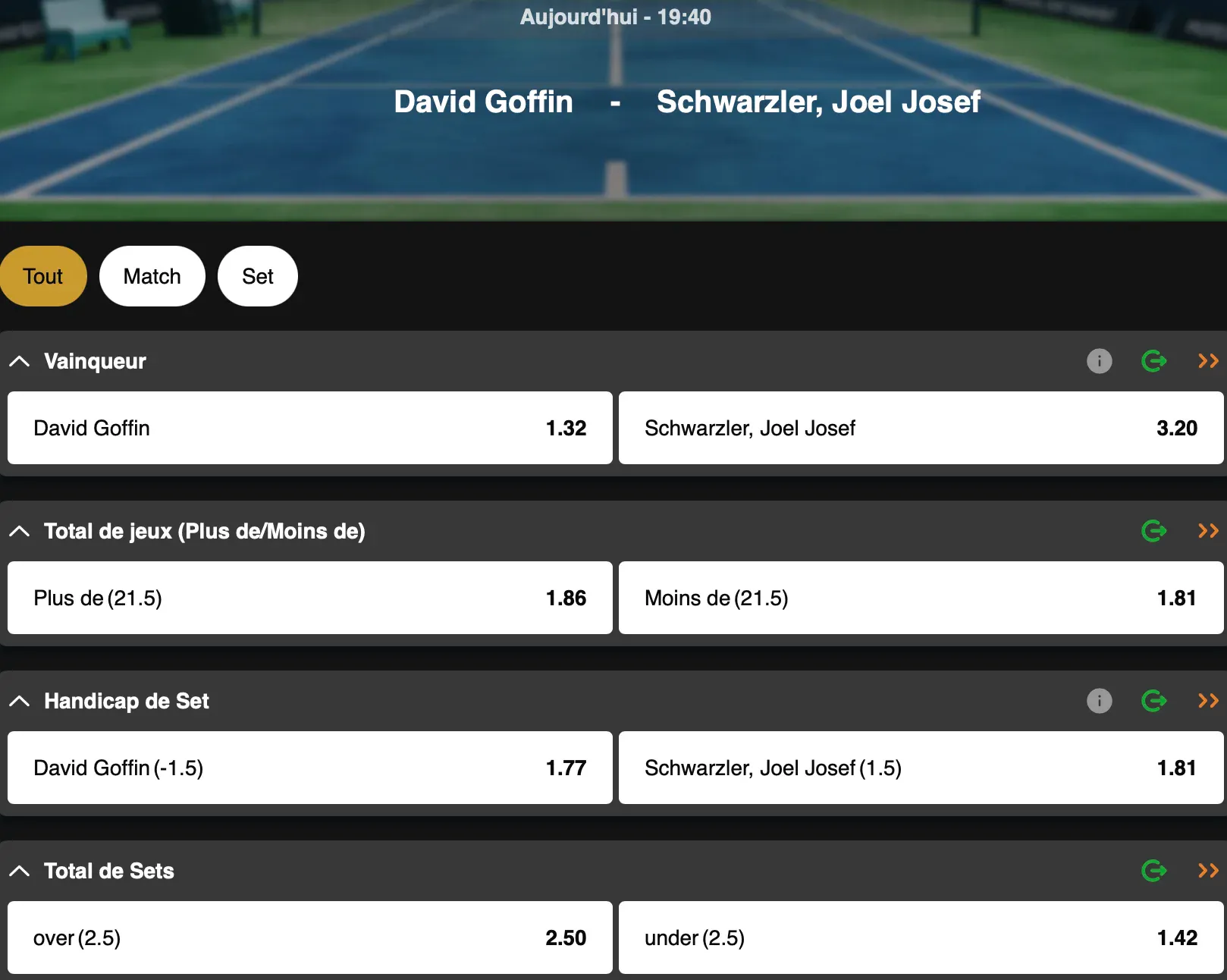 Le Belge David Goffin voudra briller au Challenger de Lille face à Schwaerzler. 