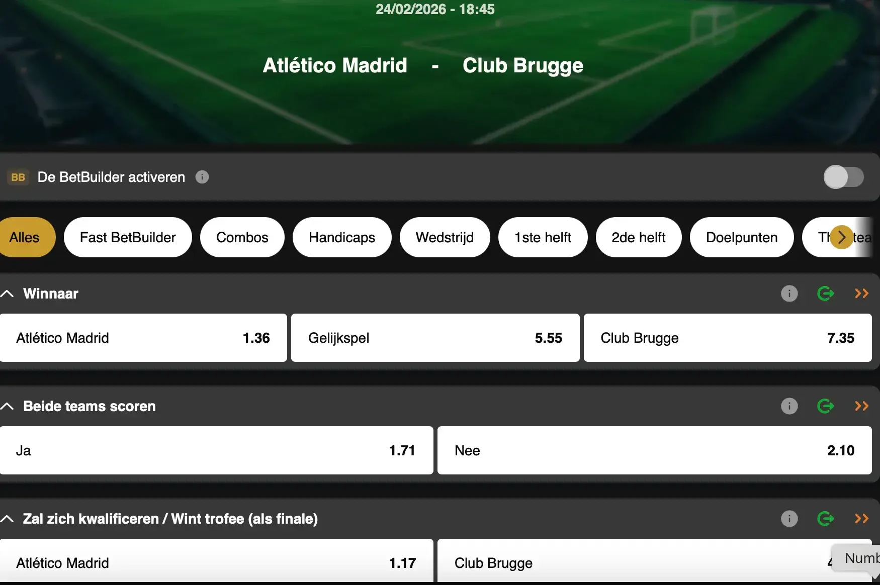 Champions League: kan Club Brugge voor een stunt zorgen op het veld van Atlético Madrid? Volg de wedstrijd live op GoldenVegas Sport.