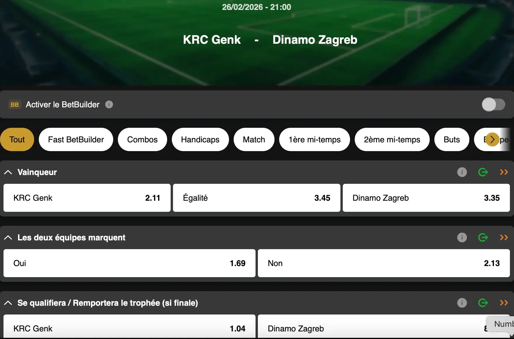 Rendez-vous sur GoldenVegas Sport pour suivre en direct la rencontre retour d'Europa League entre Genk et le Dinamo Zagreb.