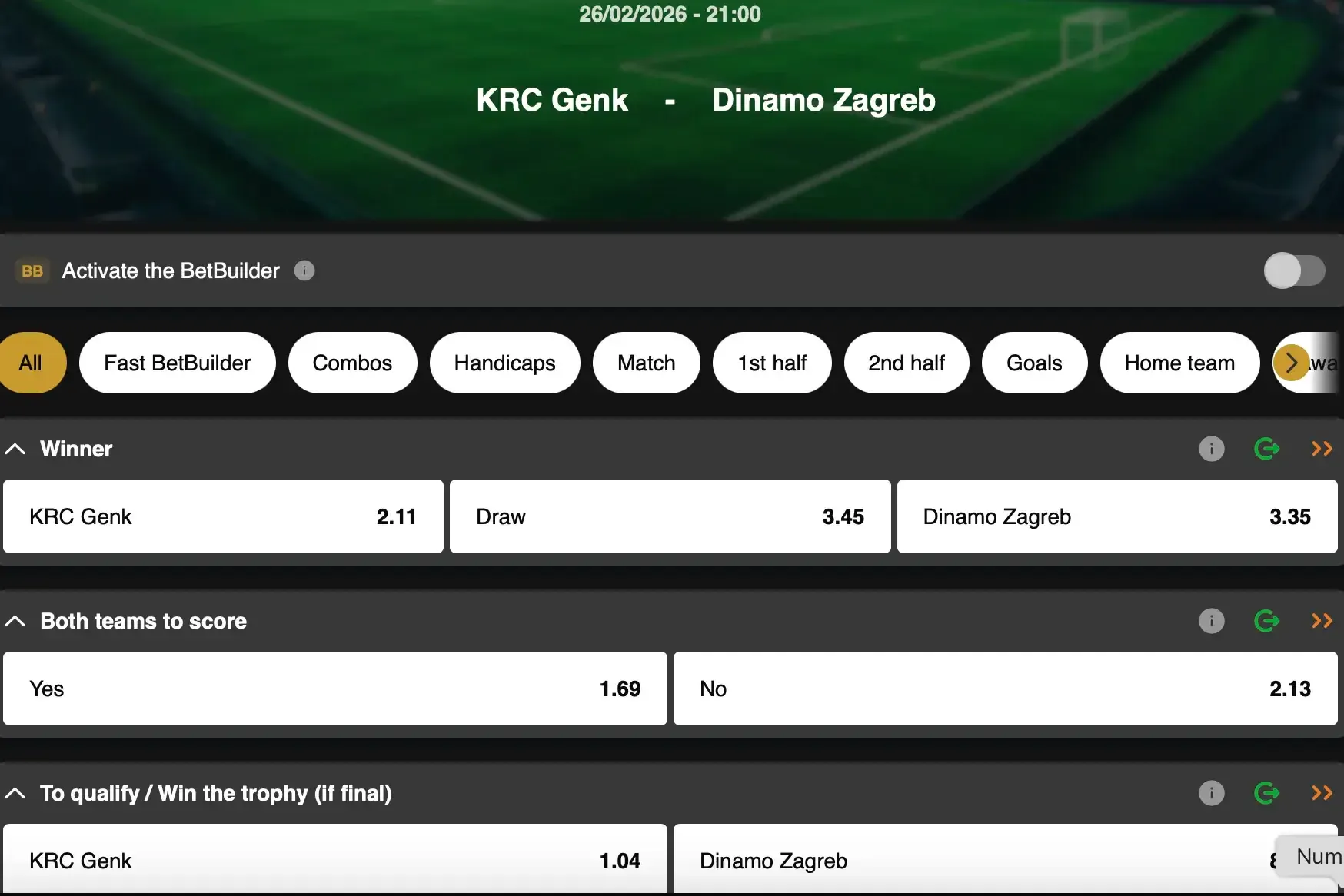 Head over to GoldenVegas Sport to follow the Europa League return leg between Genk and Dinamo Zagreb live.