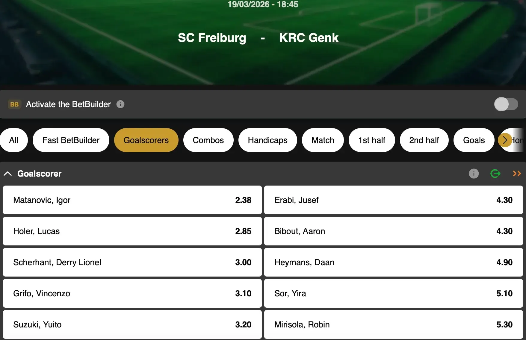 Europa League: Can a Genk player find the breakthrough in Freiburg to send the only Jupiler Pro League club through to the next round?