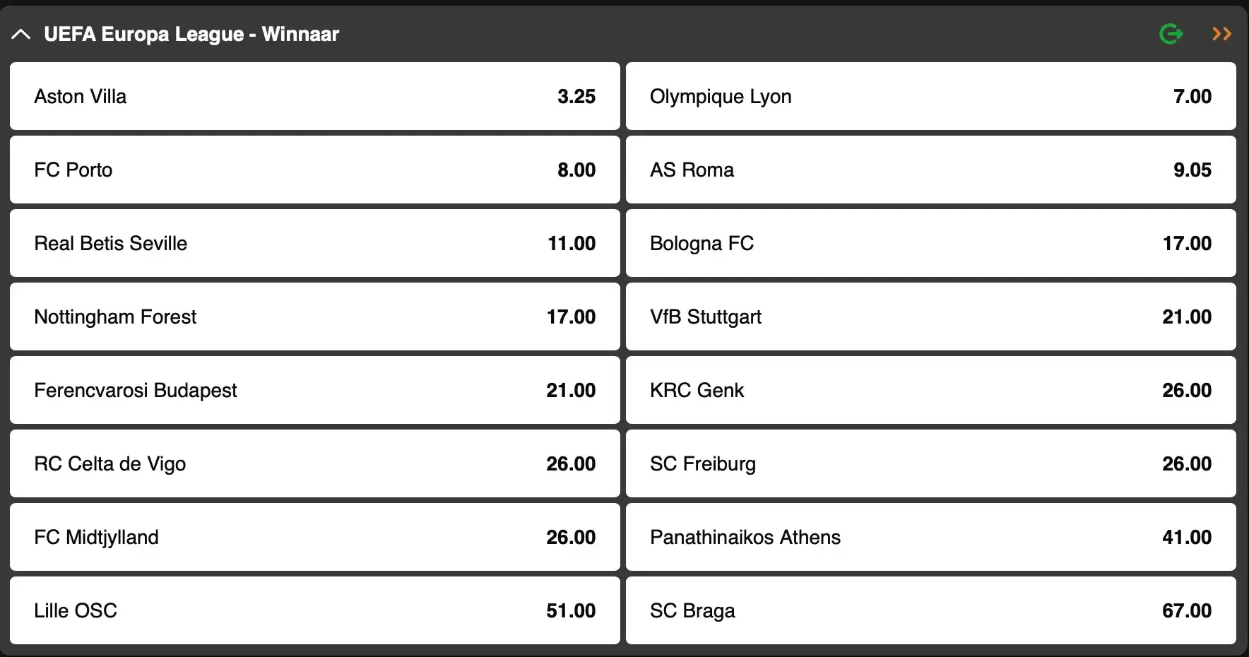 Europa League: kan een club uit de Jupiler Pro League Tottenham opvolgen als winnaar? Een competitie om te volgen via GoldenVegas Sport.