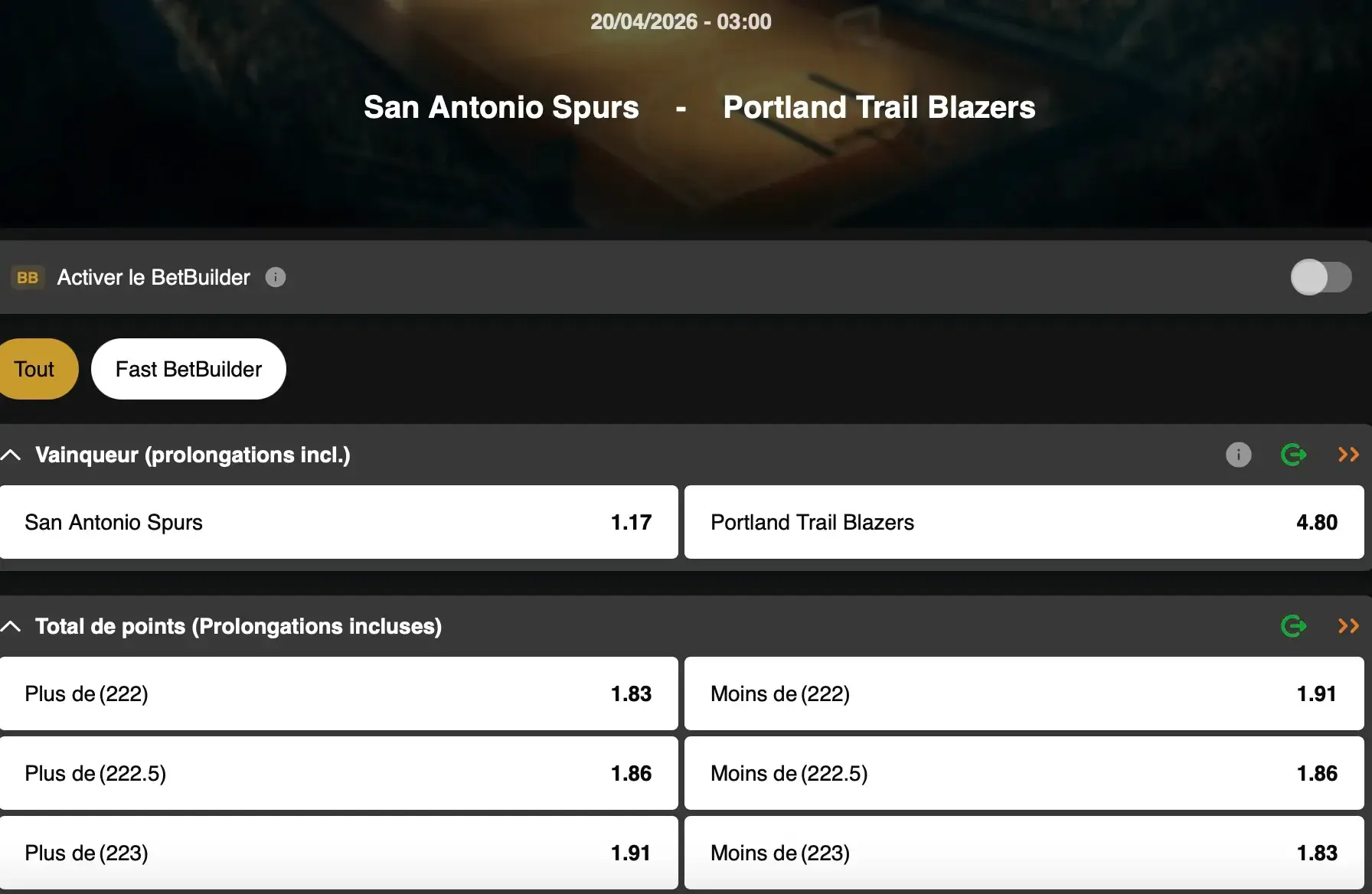 NBA playoffs 2026 : Le Portland de Toumani Camara va-t-il remporter le premier match face aux Spurs de Wembanyama ? Une rencontre à suivre sur GoldenVegas Sport grâce au Live Streaming.