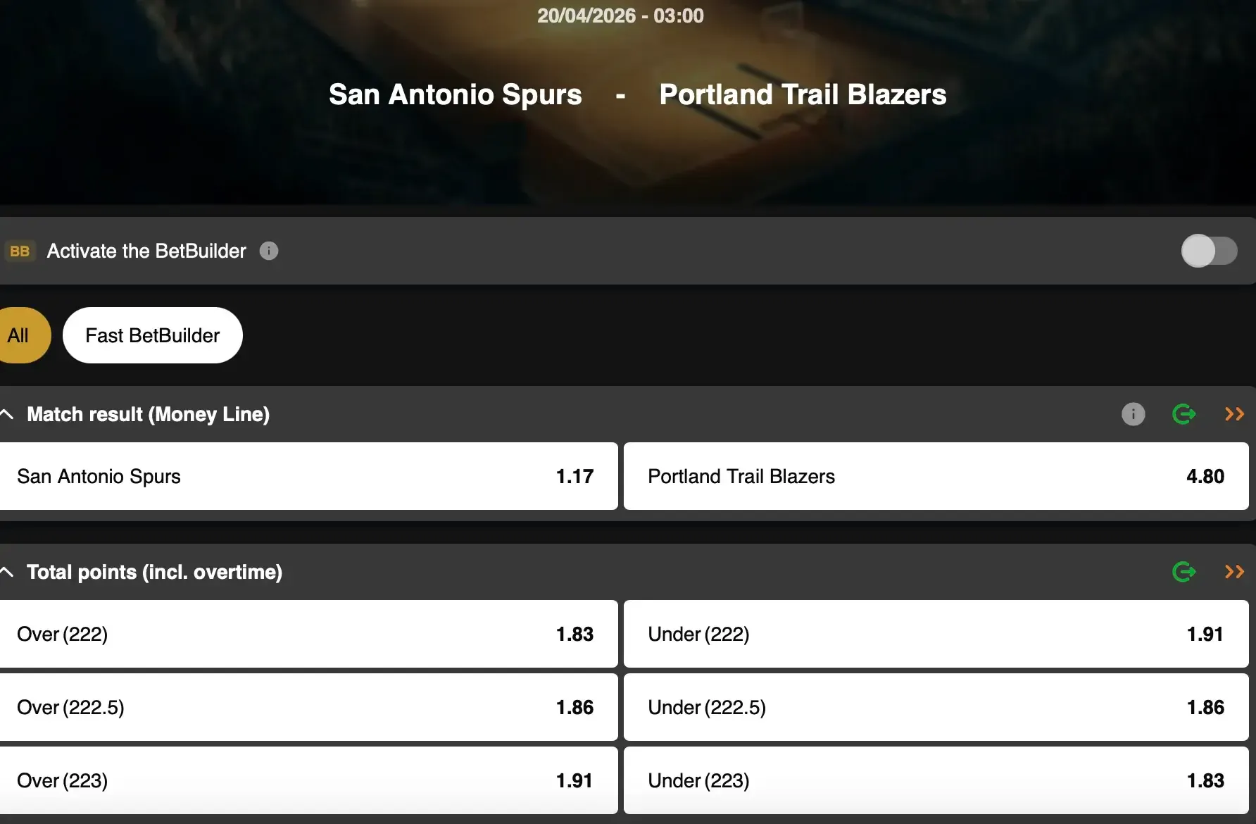 NBA Playoffs 2026: Can Toumani Camara's Portland side win their opening game against Wembanyama's Spurs? Follow every moment live on GoldenVegas Sport via Live Streaming.