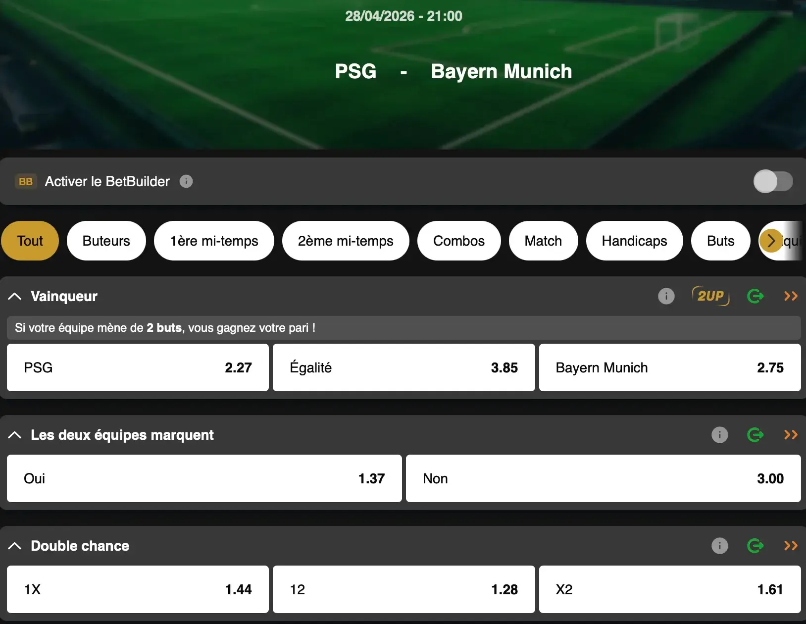 Ligue des Champions 2026 : Le PSG et le Bayern Munich s'affrontent dans une finale avant l'heure à suivre sur GoldenVegas Sport. 