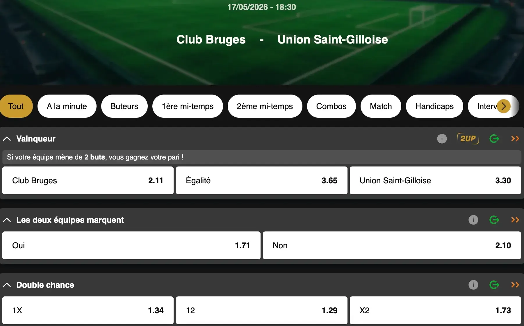 Jupiler Pro League : duel décisif pour le titre entre le Club Bruges et l'Union Saint-Gilloise dans un match au sommet. 