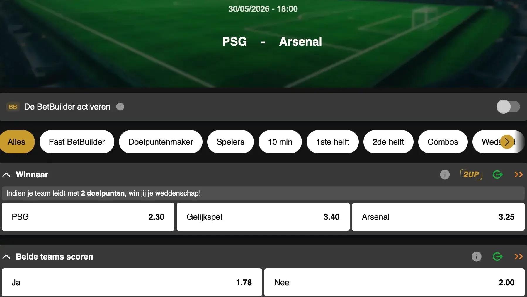 Champions League: wie tilt de trofee omhoog, PSG of Arsenal? Volg de finale live op GoldenVegas Sport.