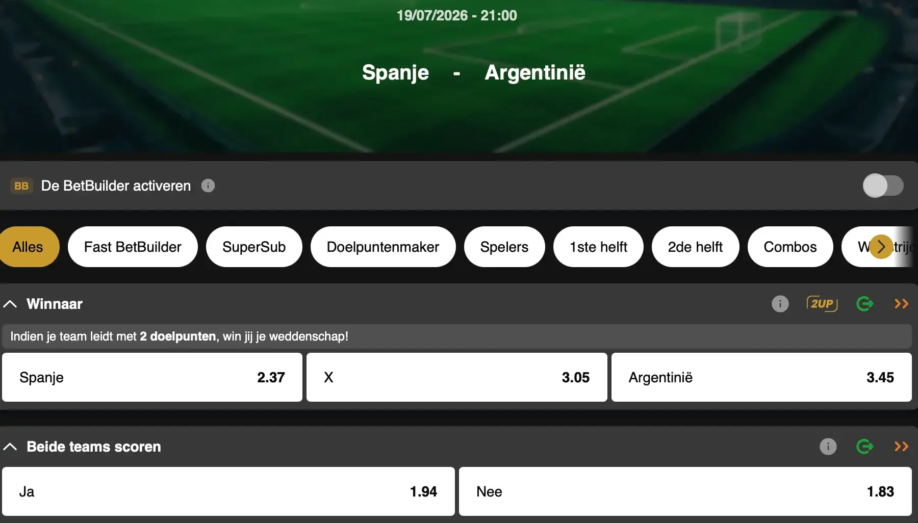 WK 2026: wie van Spanje of Argentinië kroont zich tot wereldkampioen? De finale van het Wereldkampioenschap voetbal volg je op GoldenVegas Sport.