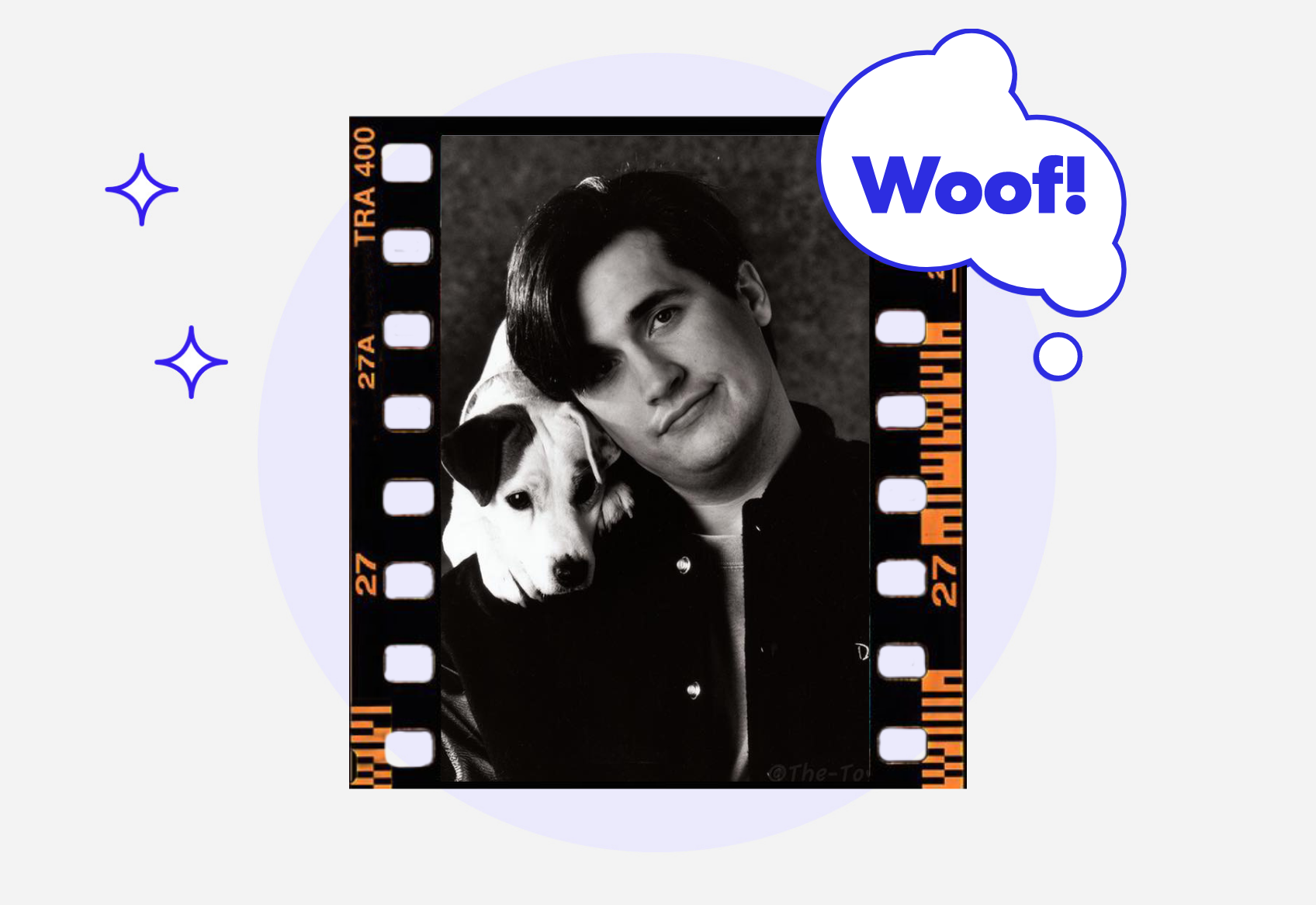 Actor Larry Brantley and Soccer the dog