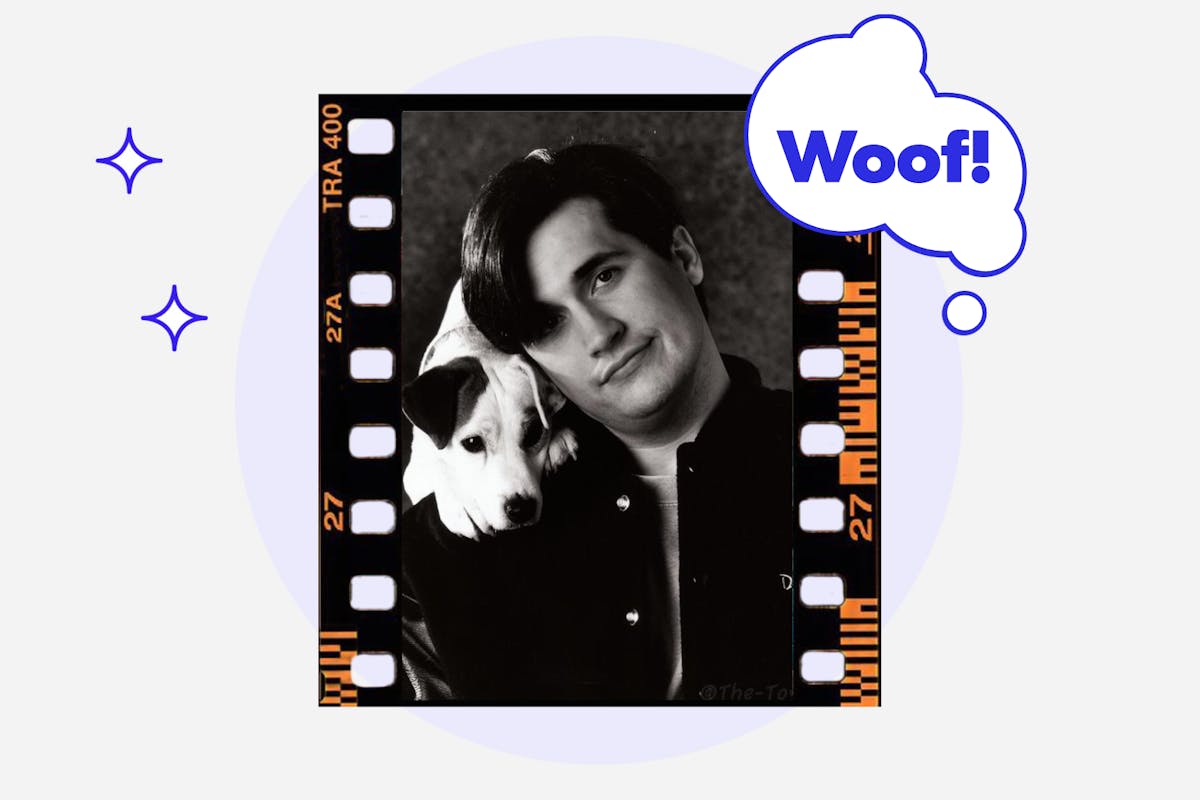 Actor Larry Brantley and Soccer the dog