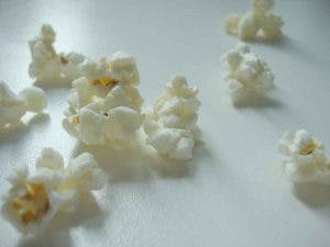 Pieces of cooked popcorn