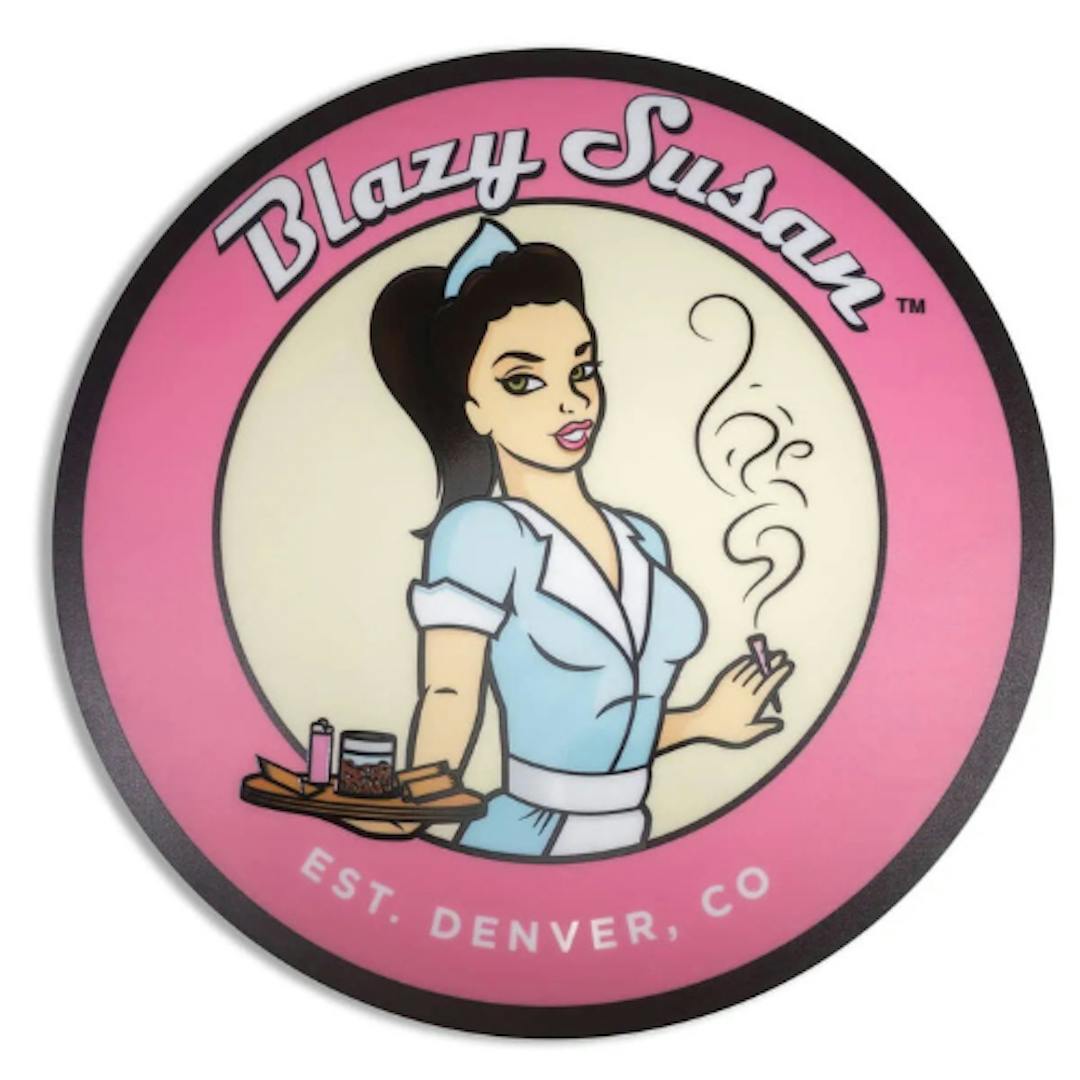 BLAZY SUSAN, BLAZY SUSAN Cannabis products, BLAZY SUSAN brand logo
