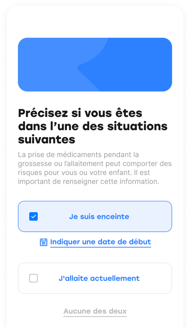 Renseignez vos
informations de santé