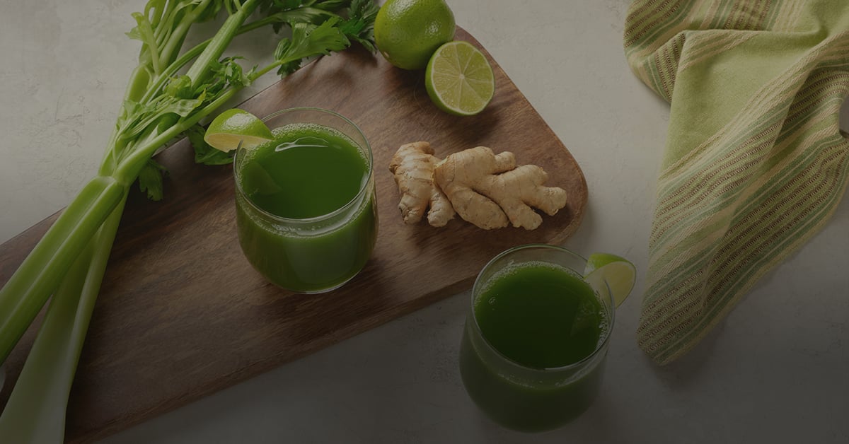 Juicing top dandelion greens