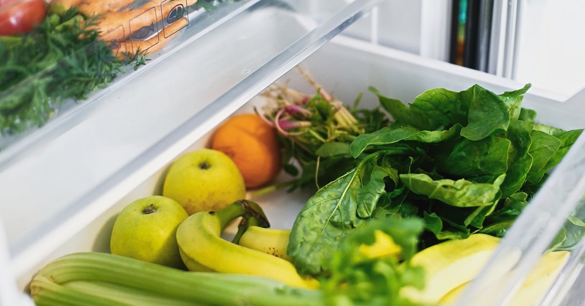 produce being stored in a refrigerator drawer
