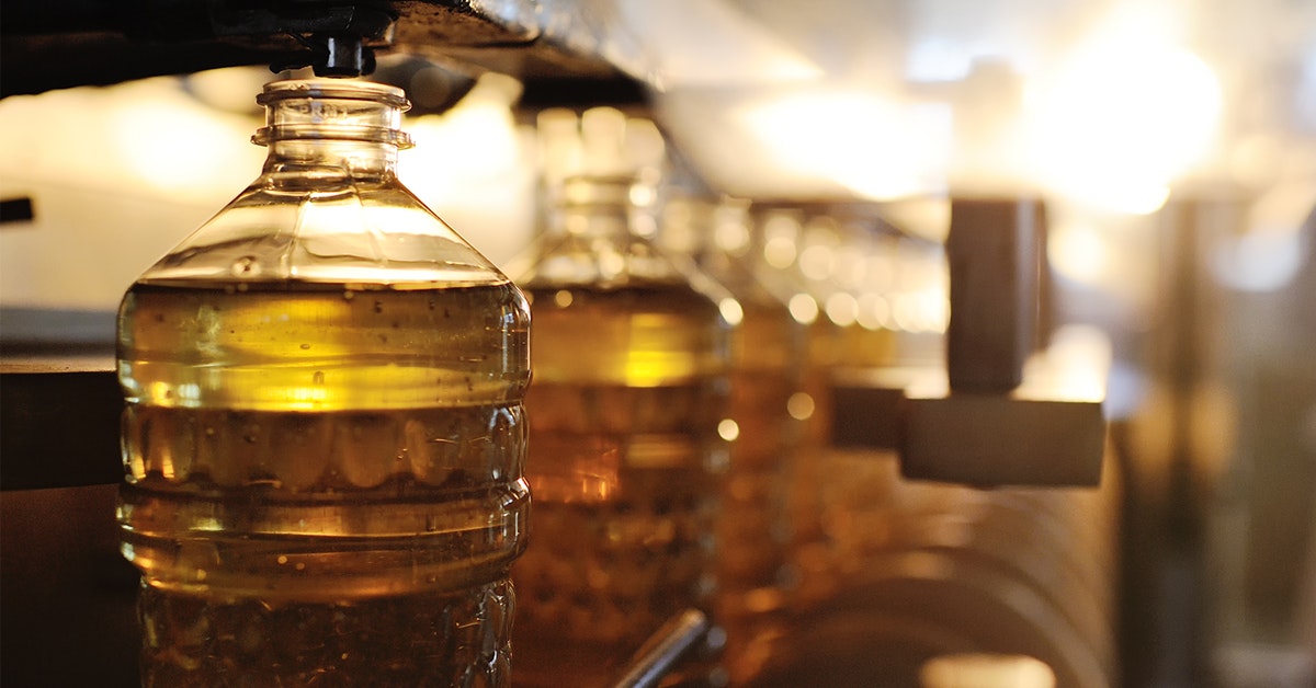 cold pressed oil being made