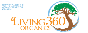 Kelly and Stephanie Brown, Living 360 Organics – Texas logo