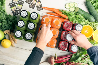 Cold pressed juice bottles