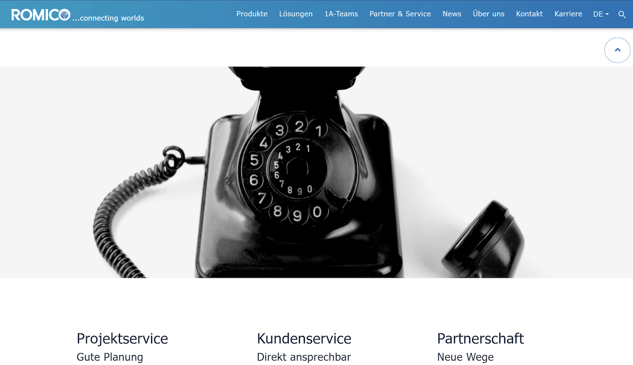 Website der ROMICO GmbH