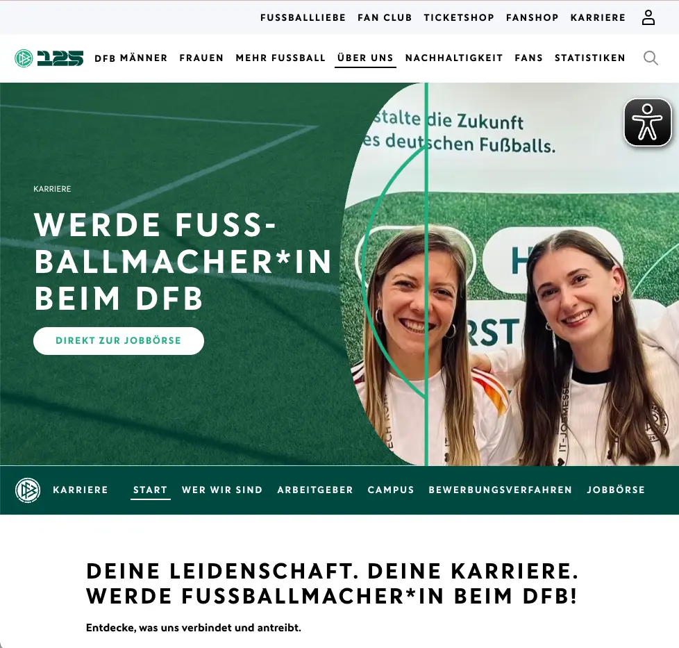 Website des deutschen Fußball Bund