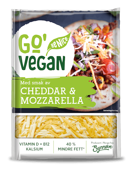 Go’Vegan Revet, smak av Cheddar og Mozzarella