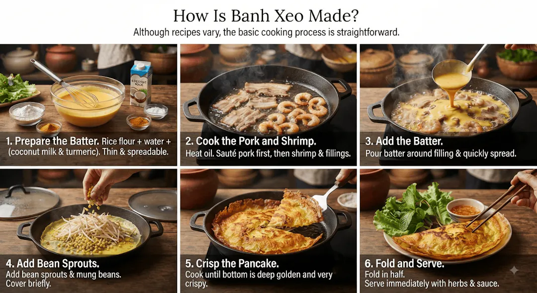 How Is Banh Xeo Made?