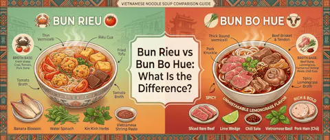 Bun Rieu vs Bun Bo Hue: What Is the Difference?