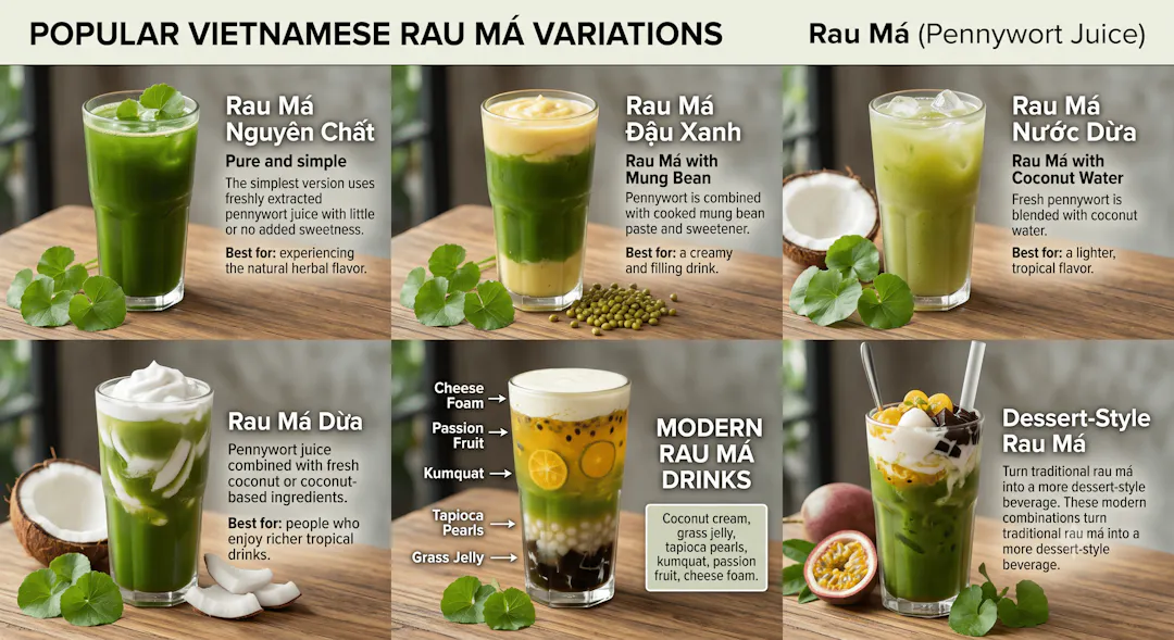 Popular Vietnamese Rau Má Variations