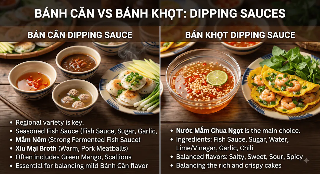 Bánh Căn vs Bánh Khọt: Dipping Sauces