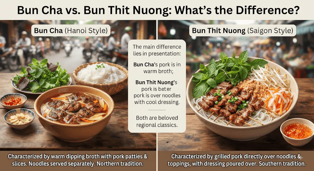 Bun Cha vs. Bun Thit Nuong: What's the Difference?