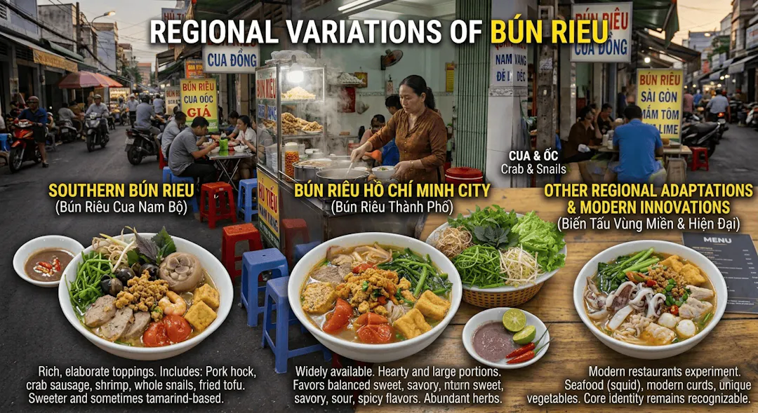Regional Variations of Bun Rieu