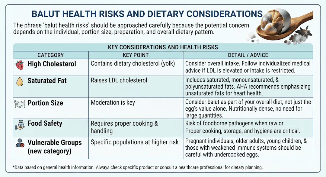 Balut Health Risks and Dietary Considerations