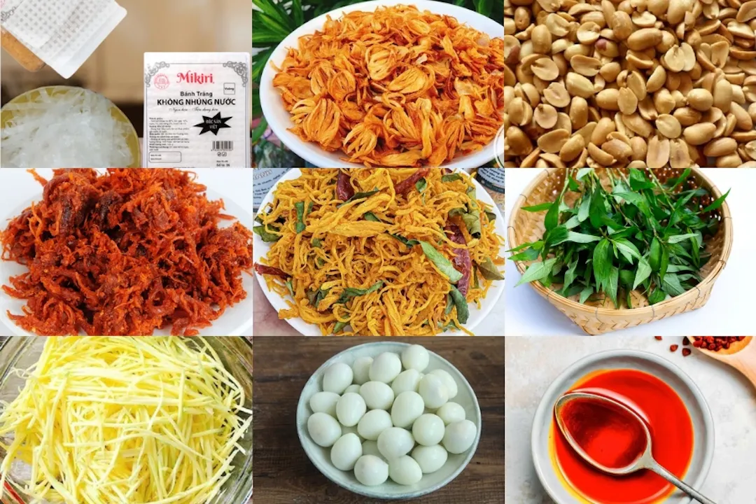 Banh Trang Tron Ingredients