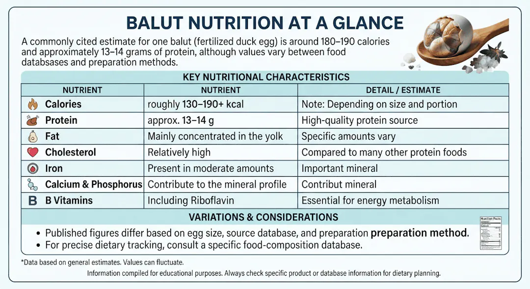 Balut Nutrition at a Glance