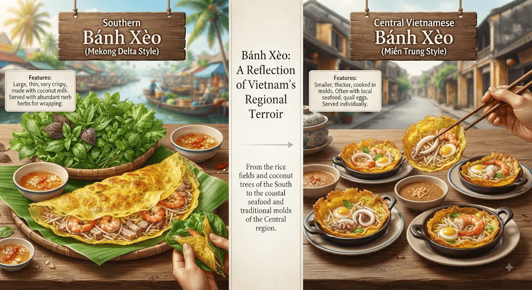 Regional Types of Banh Xeo in Vietnam