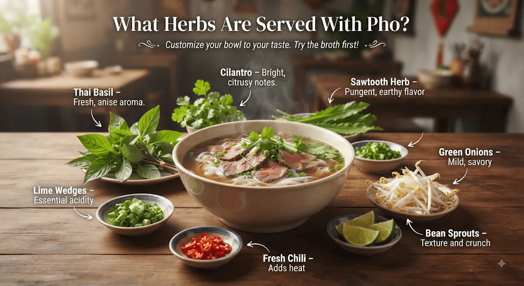 What Herbs Are Served With Pho?