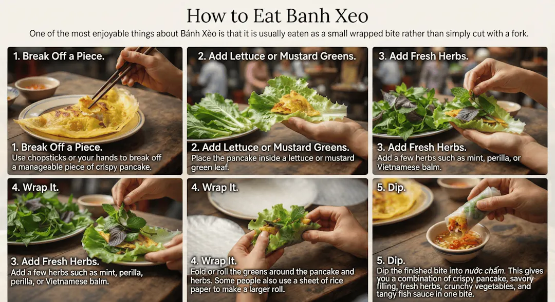 How to Eat Banh Xeo