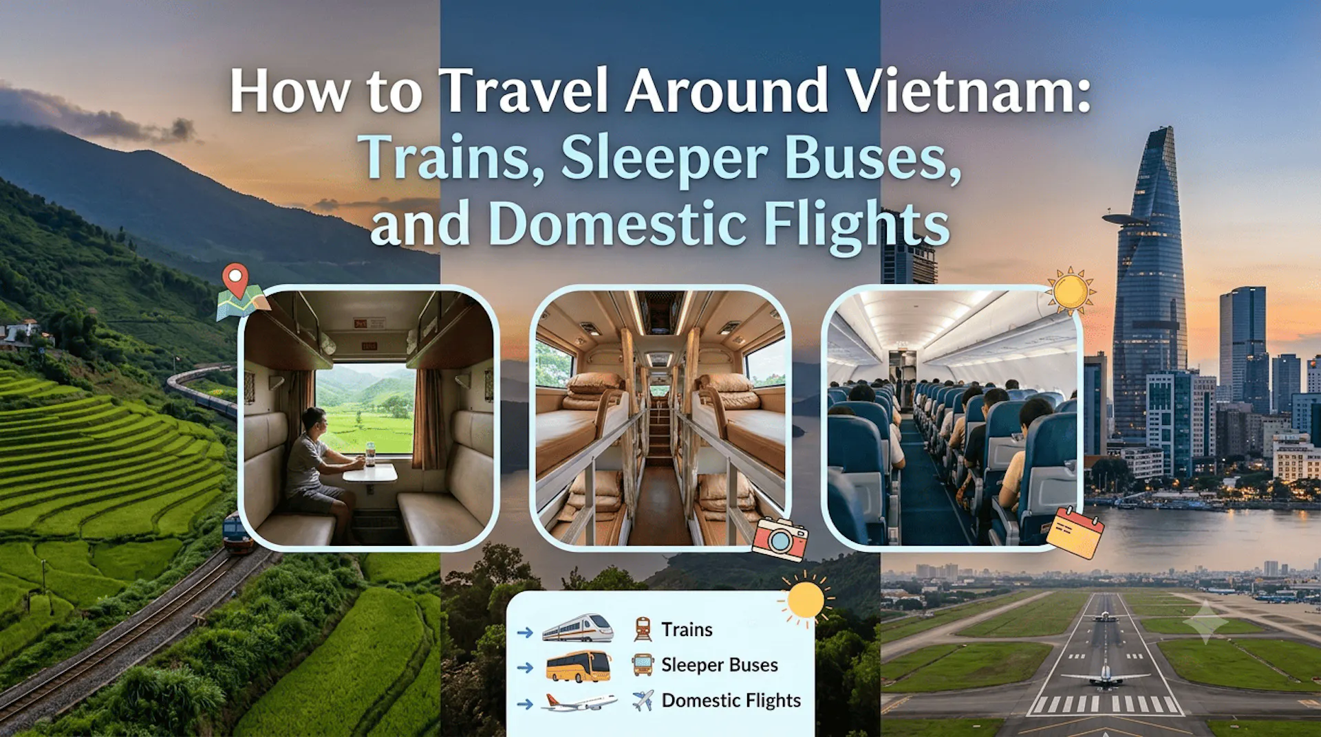 How to Travel Around Vietnam: Trains, Sleeper Buses, and Domestic Flights