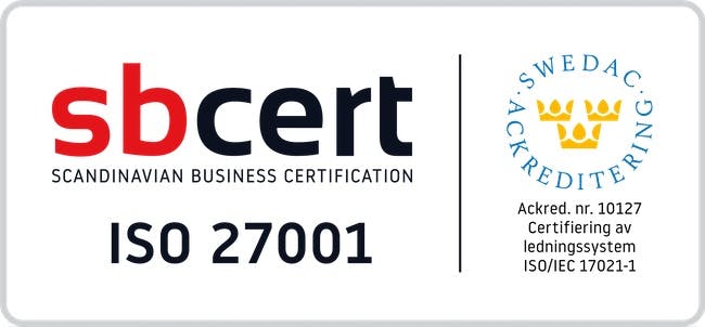GpsGate ISO 27001 certification logo by SBcert