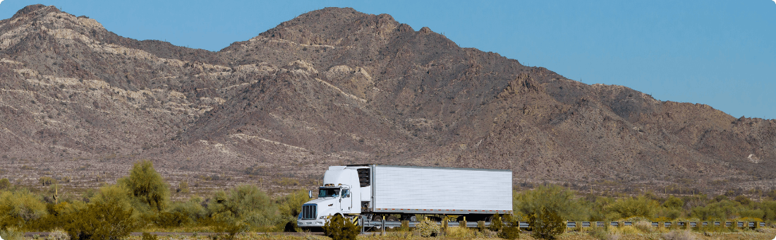 semitruck mountains background