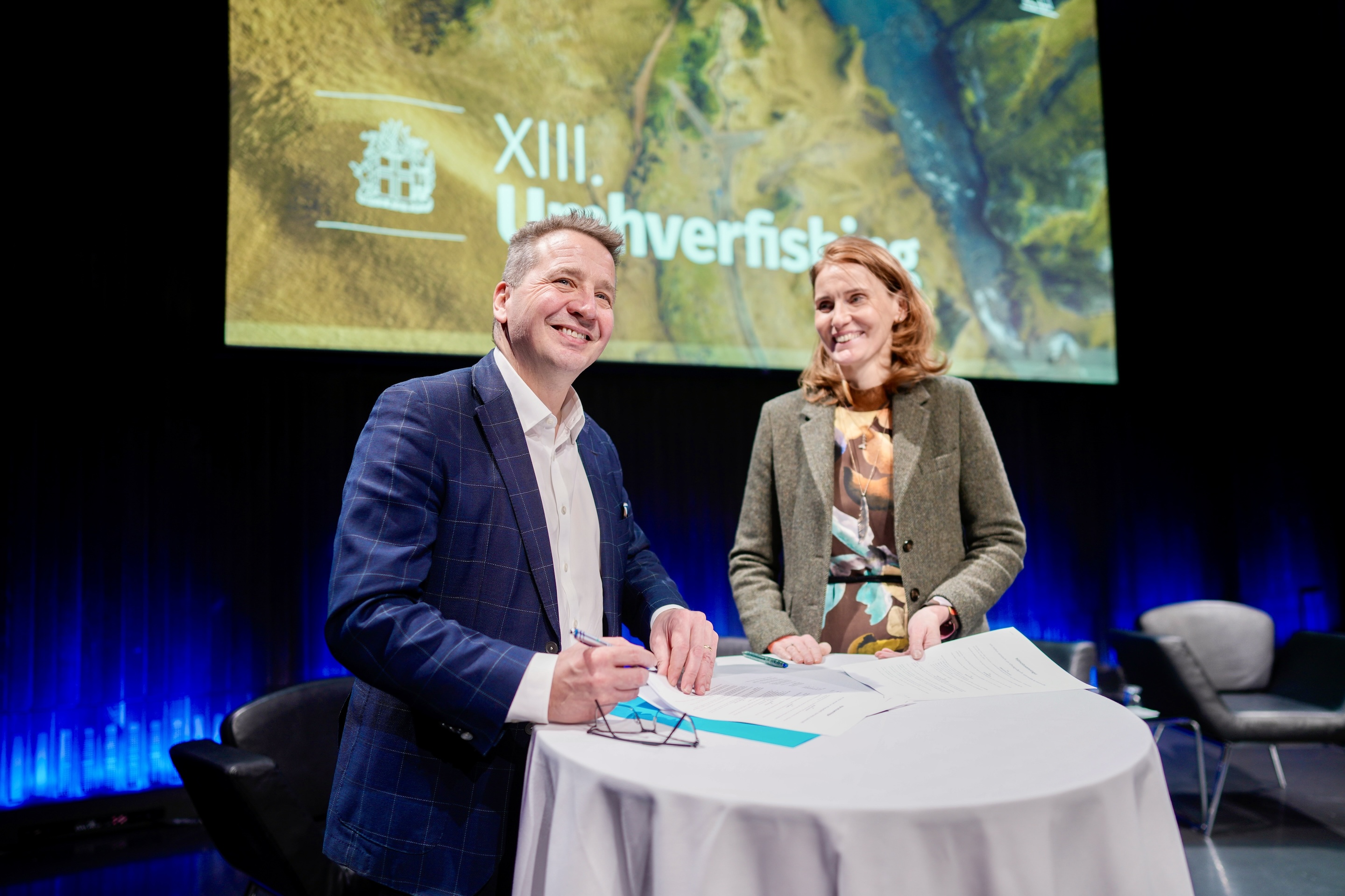 Guðlaugur Þór Þórðarson, umhverfis-, orku- og loftslagsráðherra og Nótt Thorberg, forstöðumaður Grænvangs.