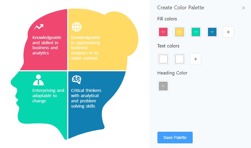 Graficto custom color palette create feature for infographics