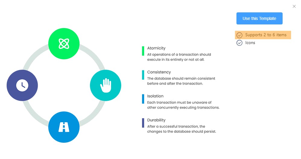 Preview window a cycle infographic template. 